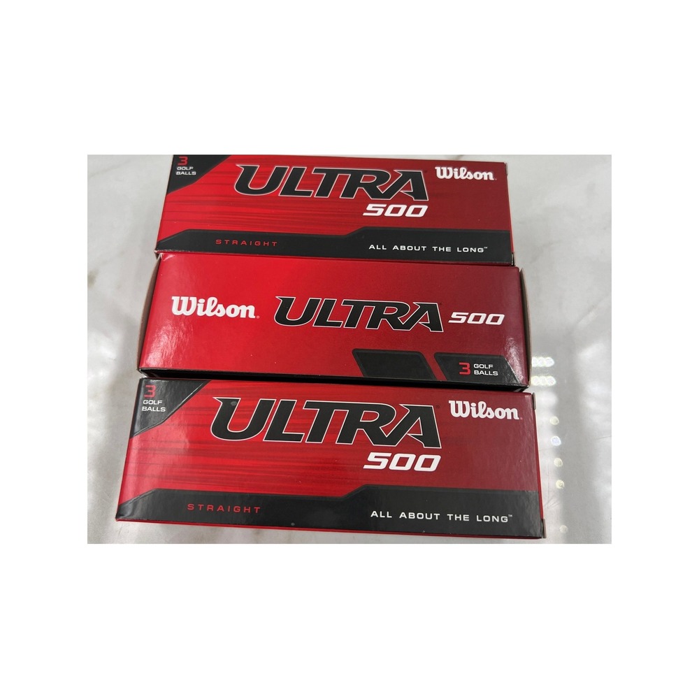 Wilson Ultra 500 Straight Golf Balls 9 Count 3 Sleeves White Two-Piece Core
